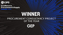 Lauréat — Projet de conseil en approvisionnement de l'année, CIPS Excellence in Procurement &amp; Supply Awards 2024